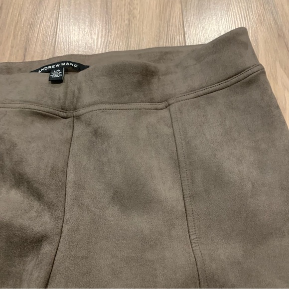 Andrew Marc Faux Suede Pull-On Pants Leggings Taupe - Picture 5 of 7
